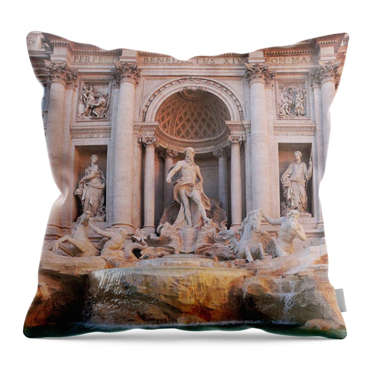 Prott Throw Pillow featuring the photograph Trevi fountain 2 by Rudi Prott
