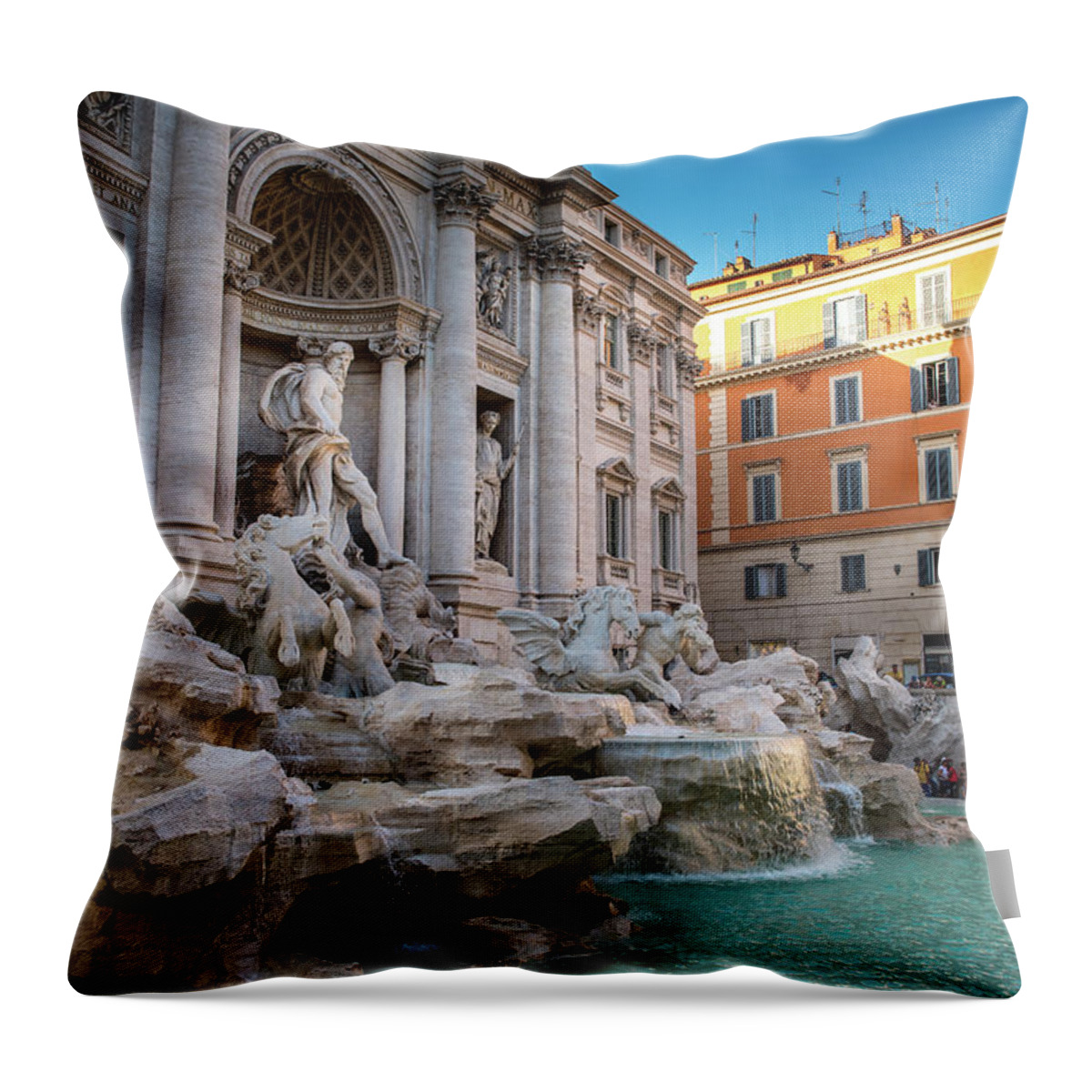 Trevi Fountain Throw Pillow featuring the photograph Trevi Fountain by Fink Andreas
