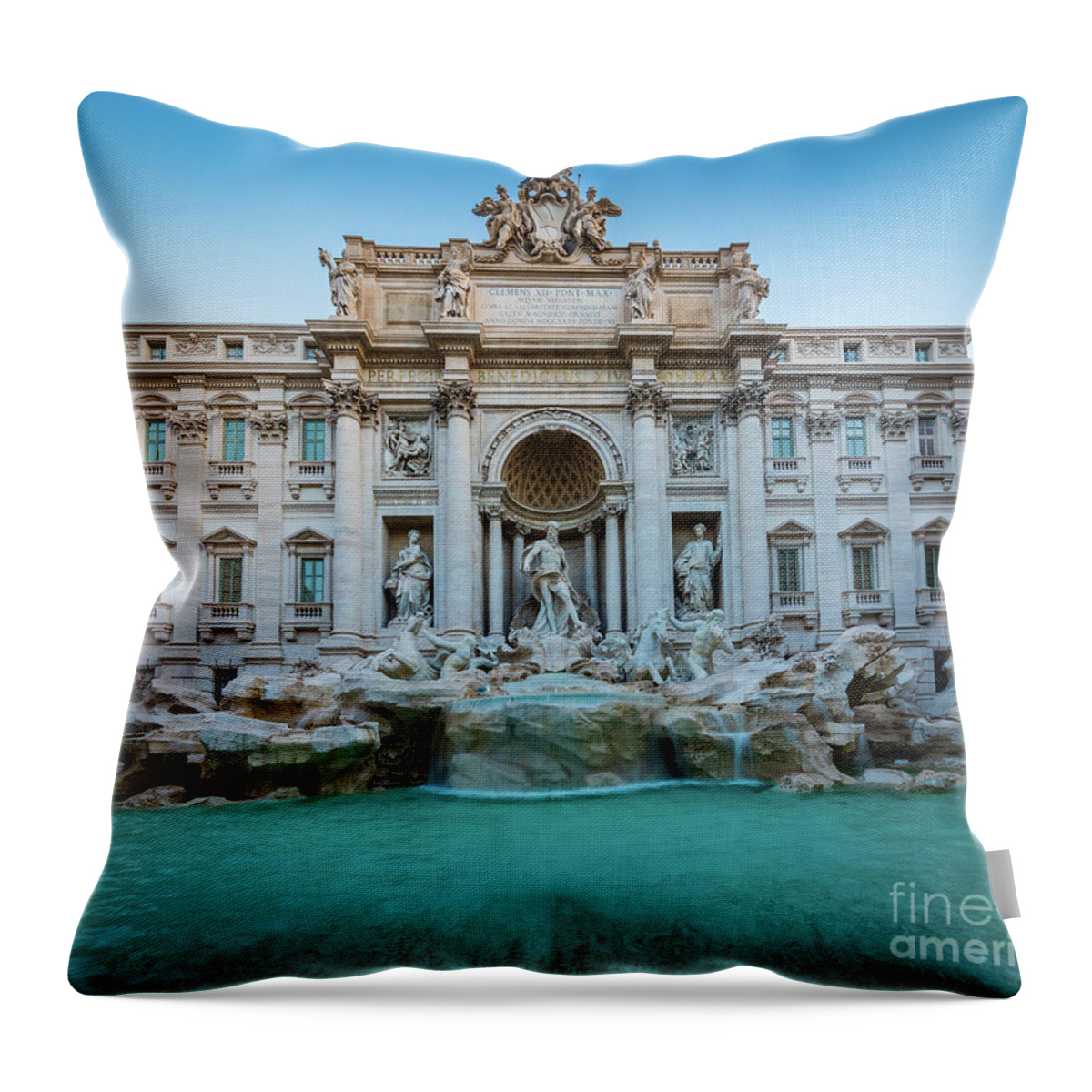 Dolce Vita Throw Pillow featuring the photograph Trevi Fountain by Inge Johnsson