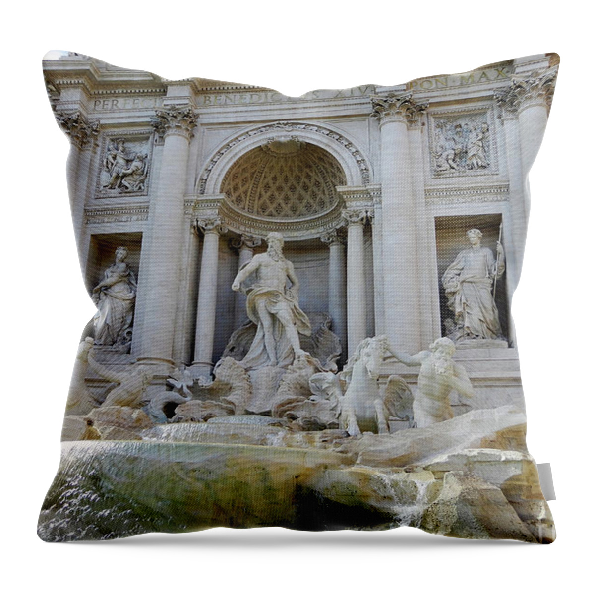Trevi Throw Pillow featuring the photograph Trevi Fountain Rome by Suzette Kallen