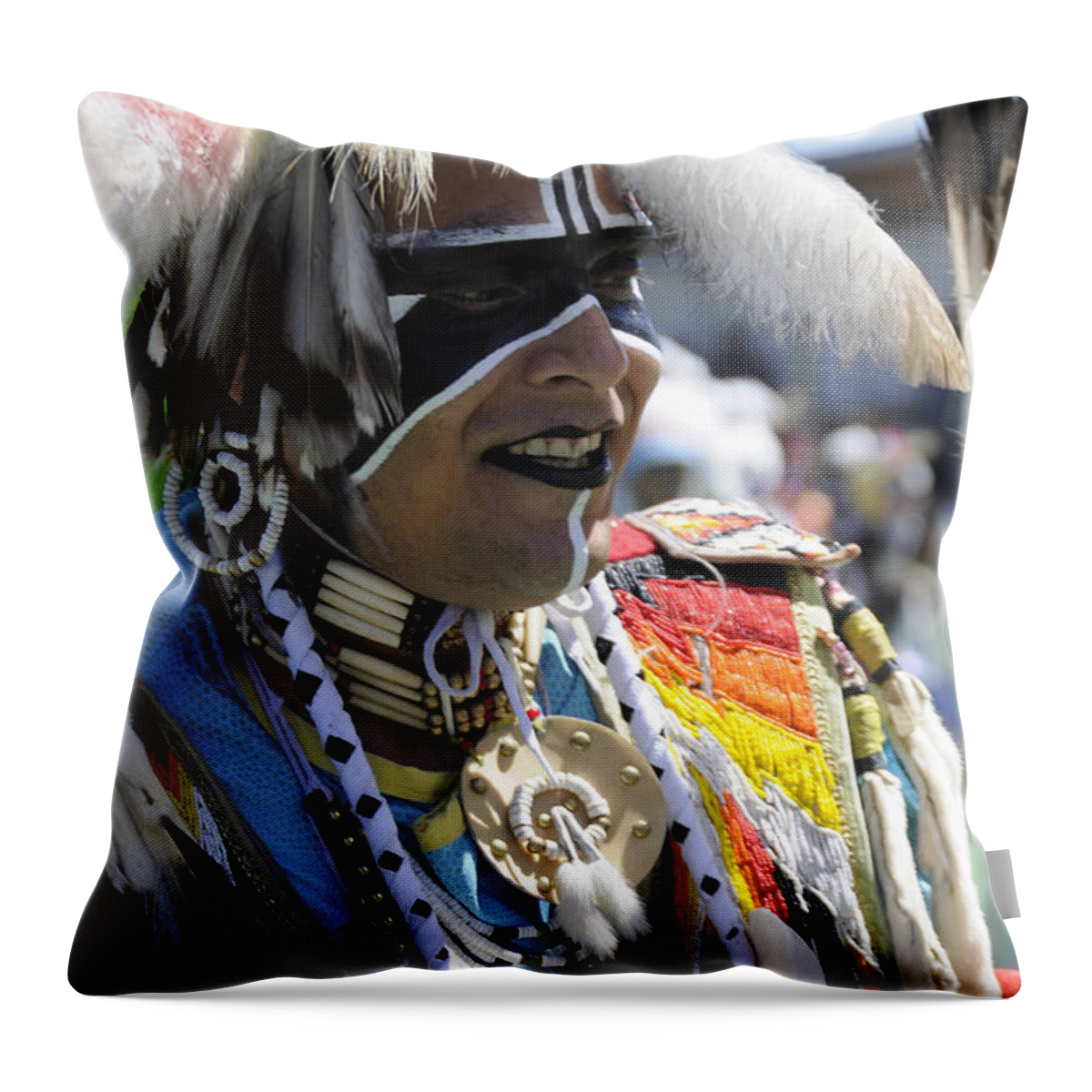 Native Throw Pillow featuring the photograph Tribal Dancer by Keith Lovejoy