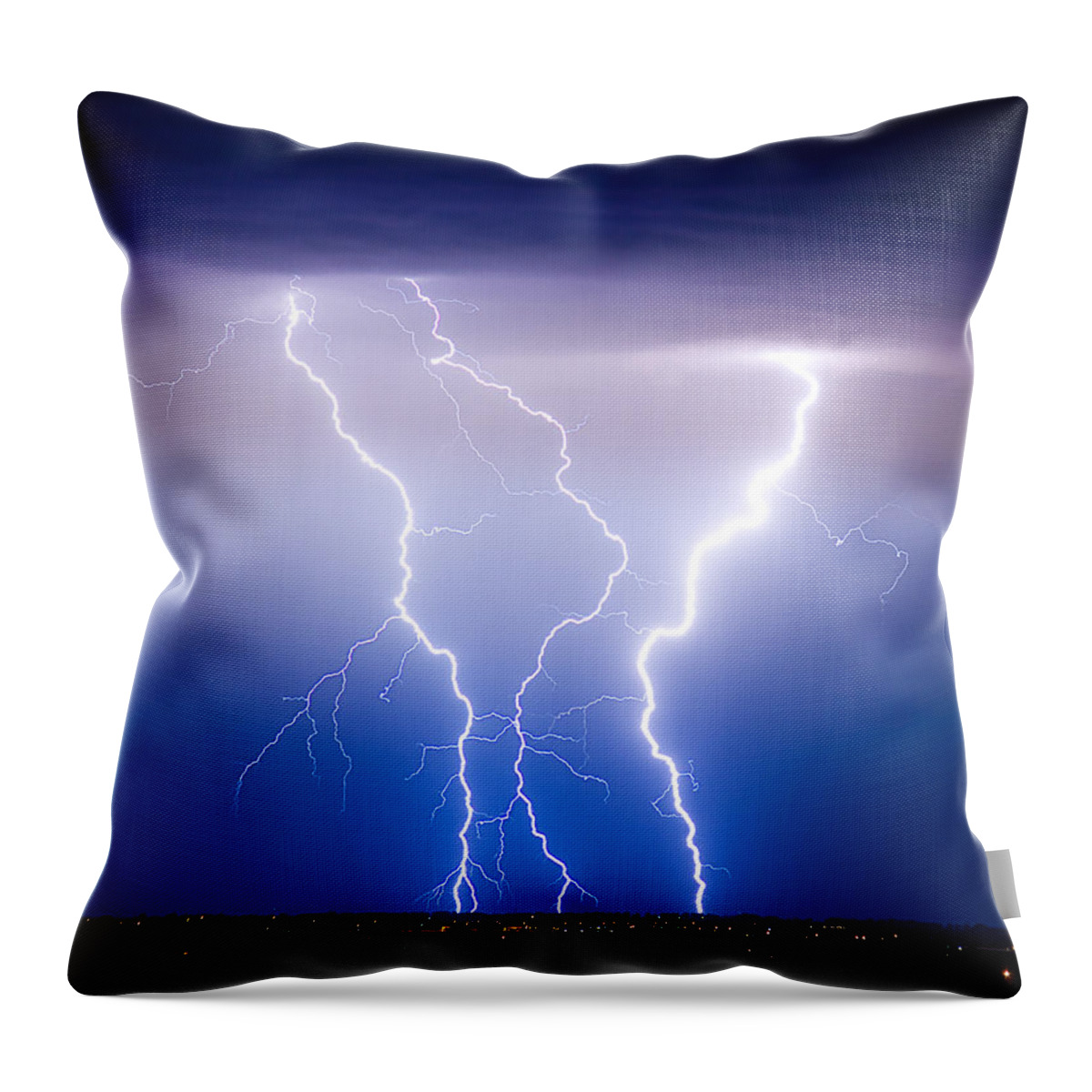 James Insogna Throw Pillow featuring the photograph Triple Lightning by James BO Insogna