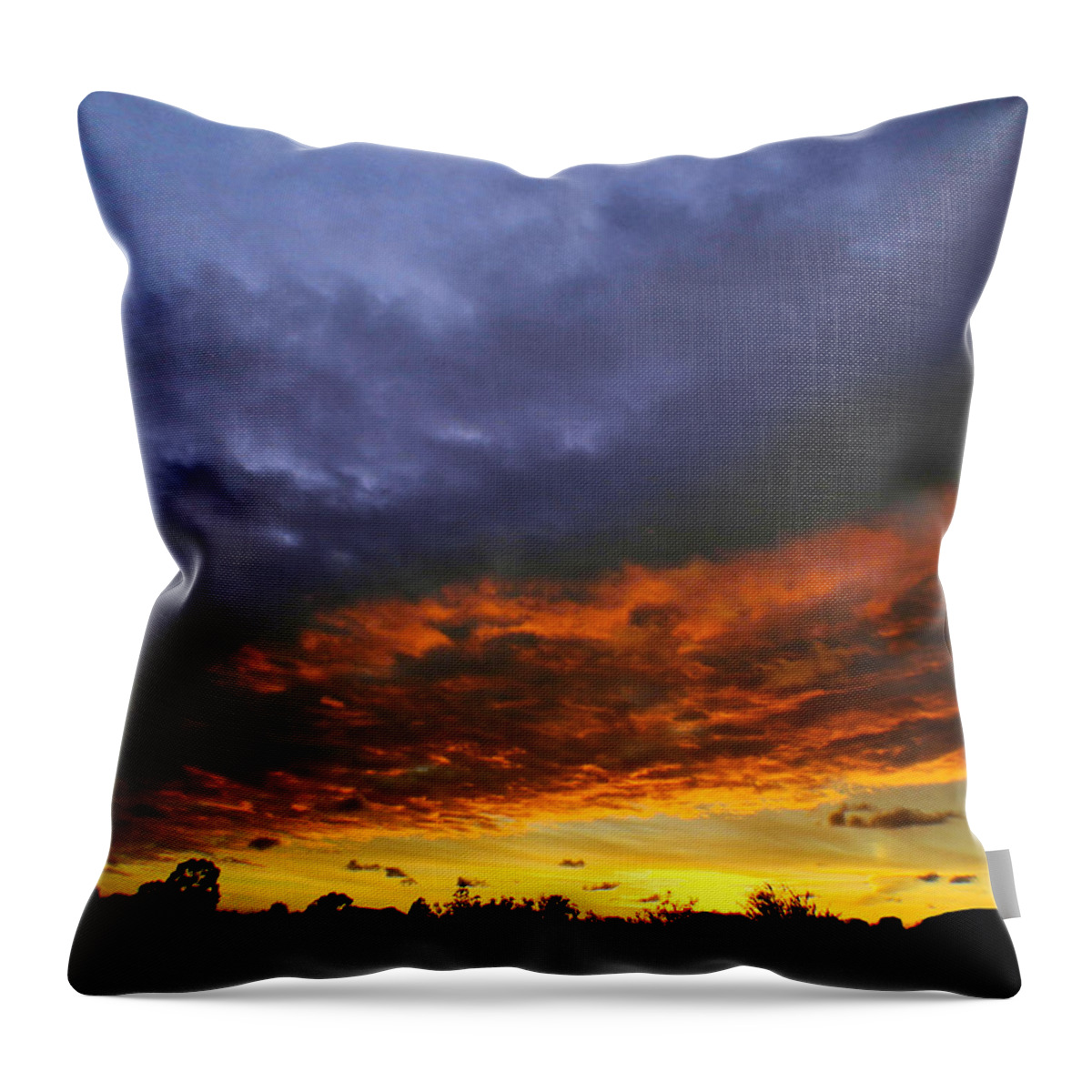 Sunset Throw Pillow featuring the photograph Triple Sunset by Mark Blauhoefer