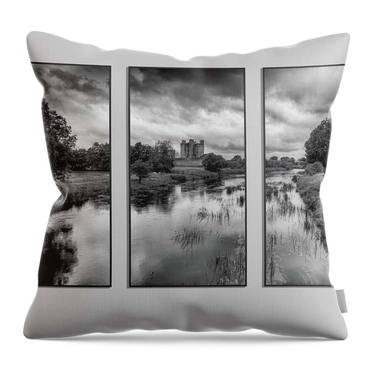  Throw Pillow featuring the photograph Triptych Trim Castle 2 by Martina Fagan