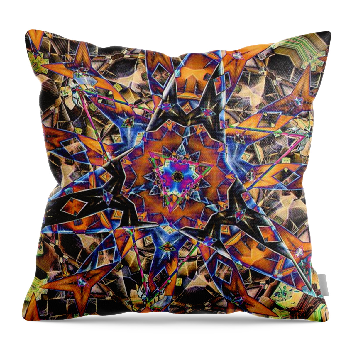 Abstract Throw Pillow featuring the digital art TriStar by Ronald Bissett