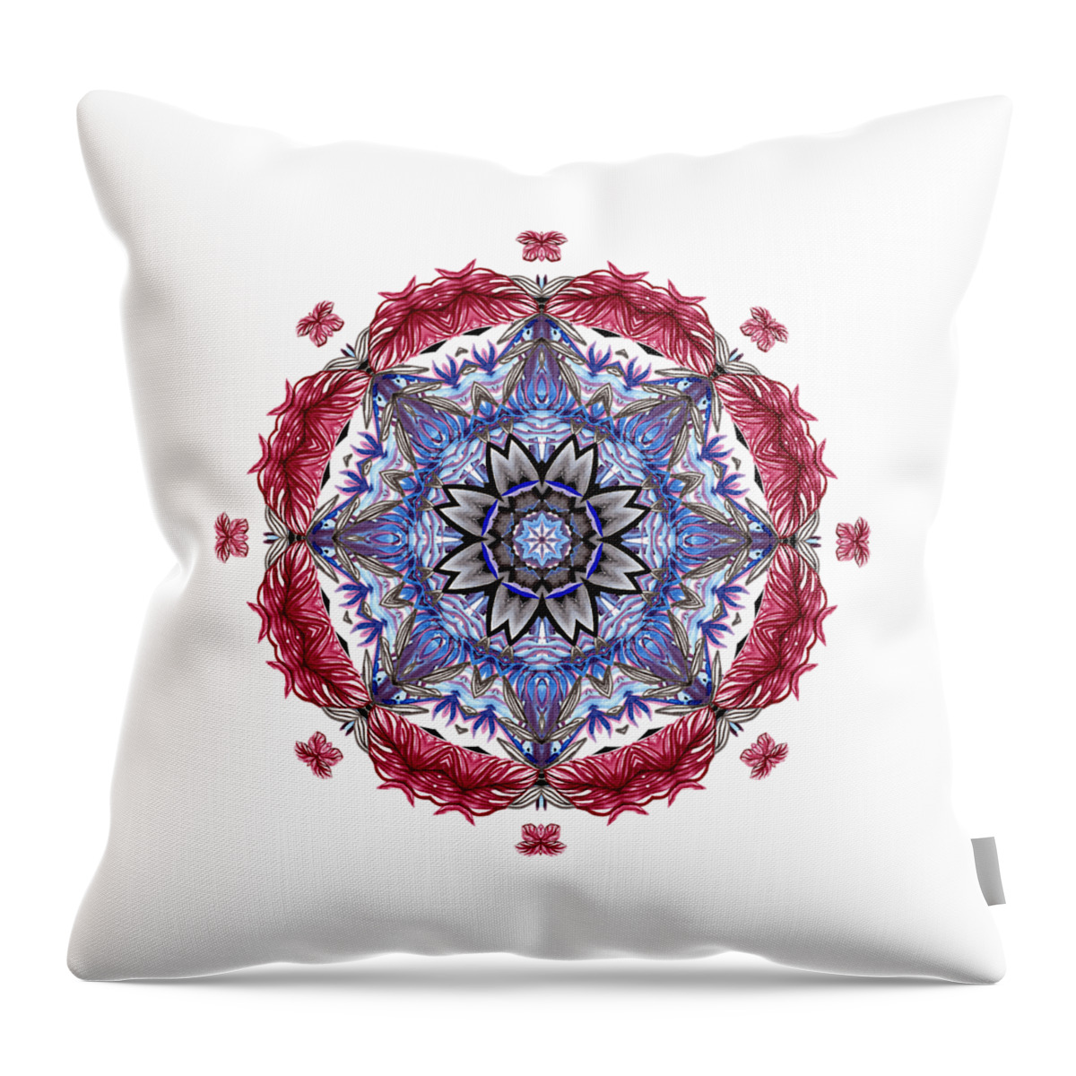 Tropical Mandala Throw Pillow featuring the digital art Tropical Mandala by Kaye Menner by Kaye Menner