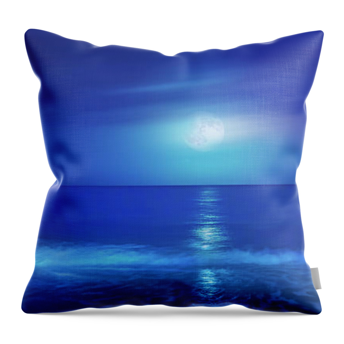 Moon Throw Pillow featuring the photograph Tropical Moonrise by Mark Andrew Thomas