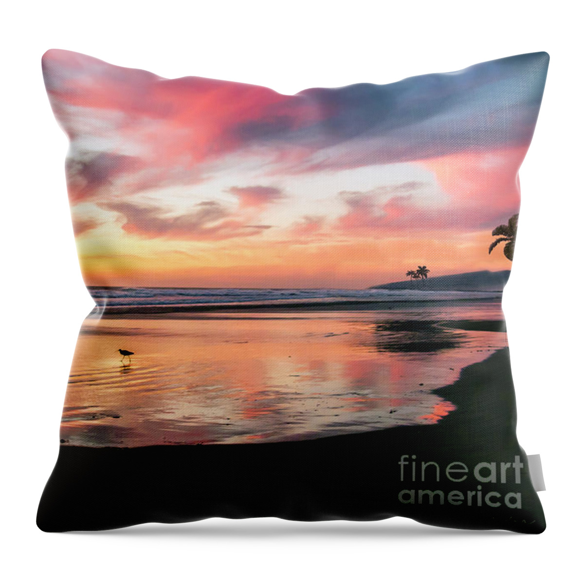 Seascape Sunrises Throw Pillow featuring the photograph Tropical Sunrise Morning Bliss Seascape C8 by Ricardos Creations