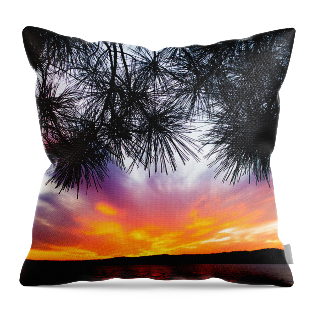 Tropical Sunset Throw Pillow featuring the photograph Tropical Sunset by Parker Cunningham