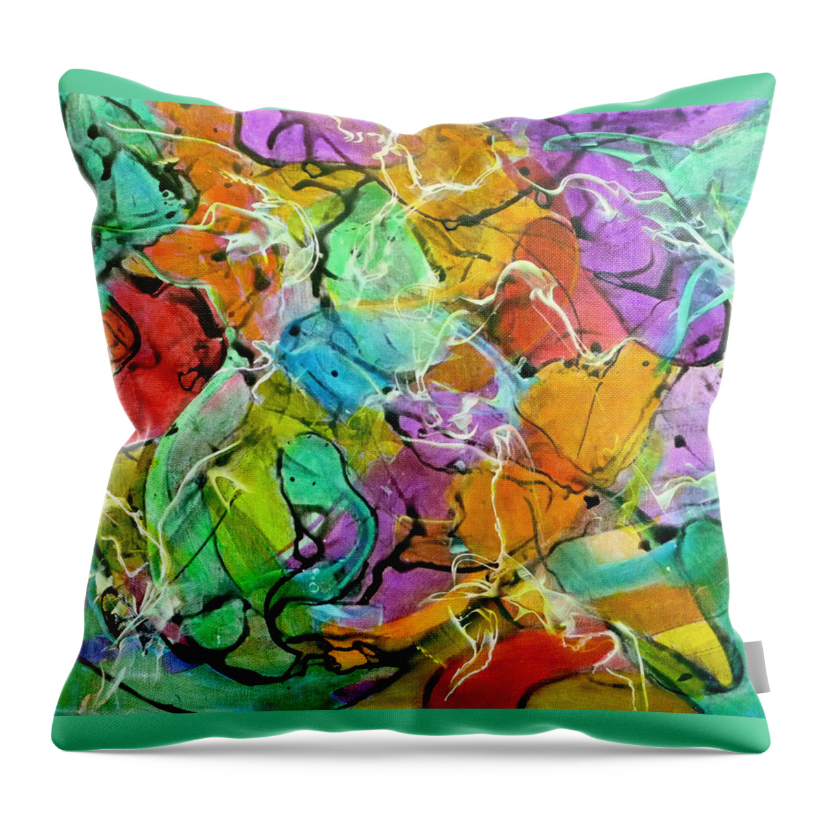 Jim Whalen Throw Pillow featuring the painting Tropical Water by Jim Whalen