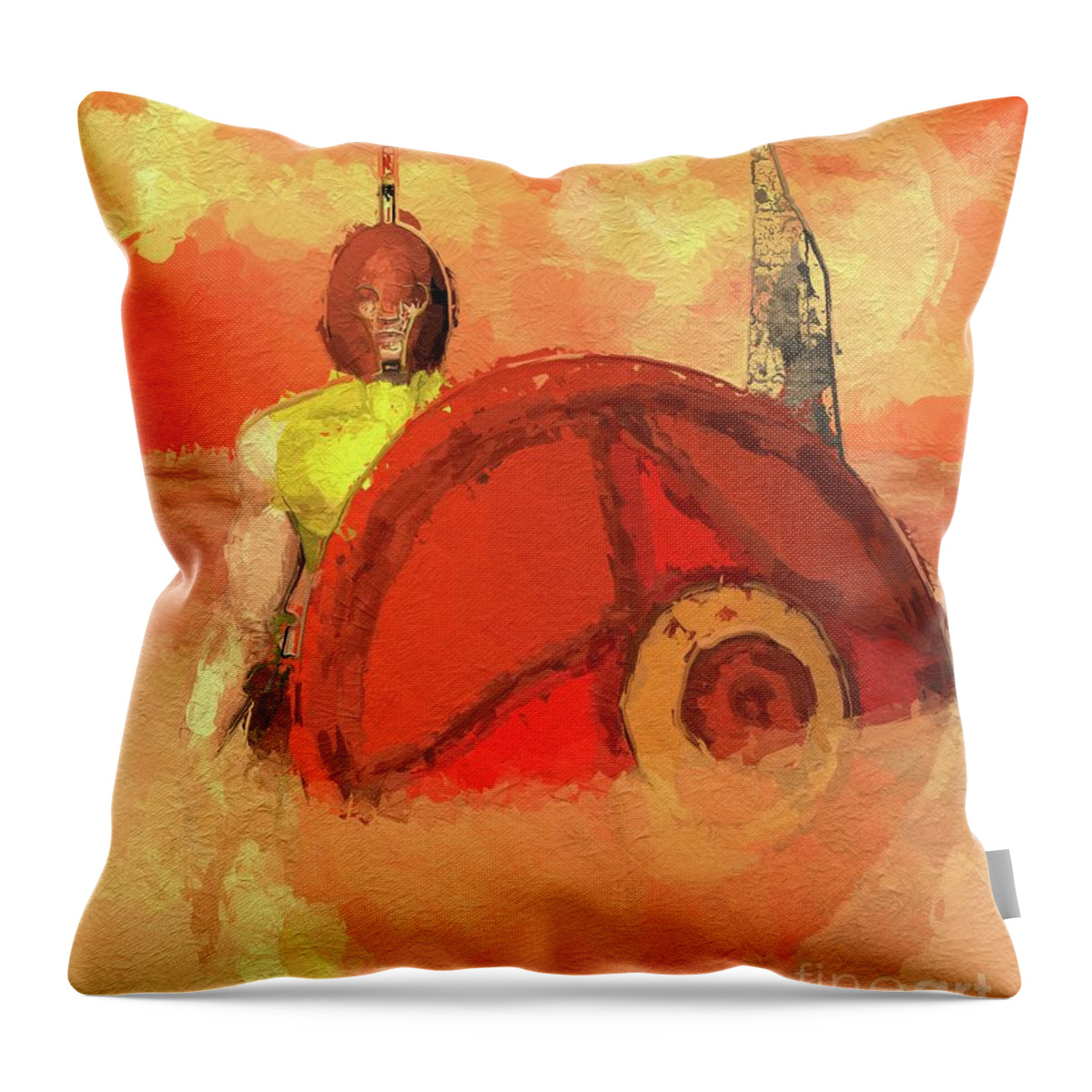 Troy Throw Pillow featuring the digital art Troy Has Fallen by Esoterica Art Agency