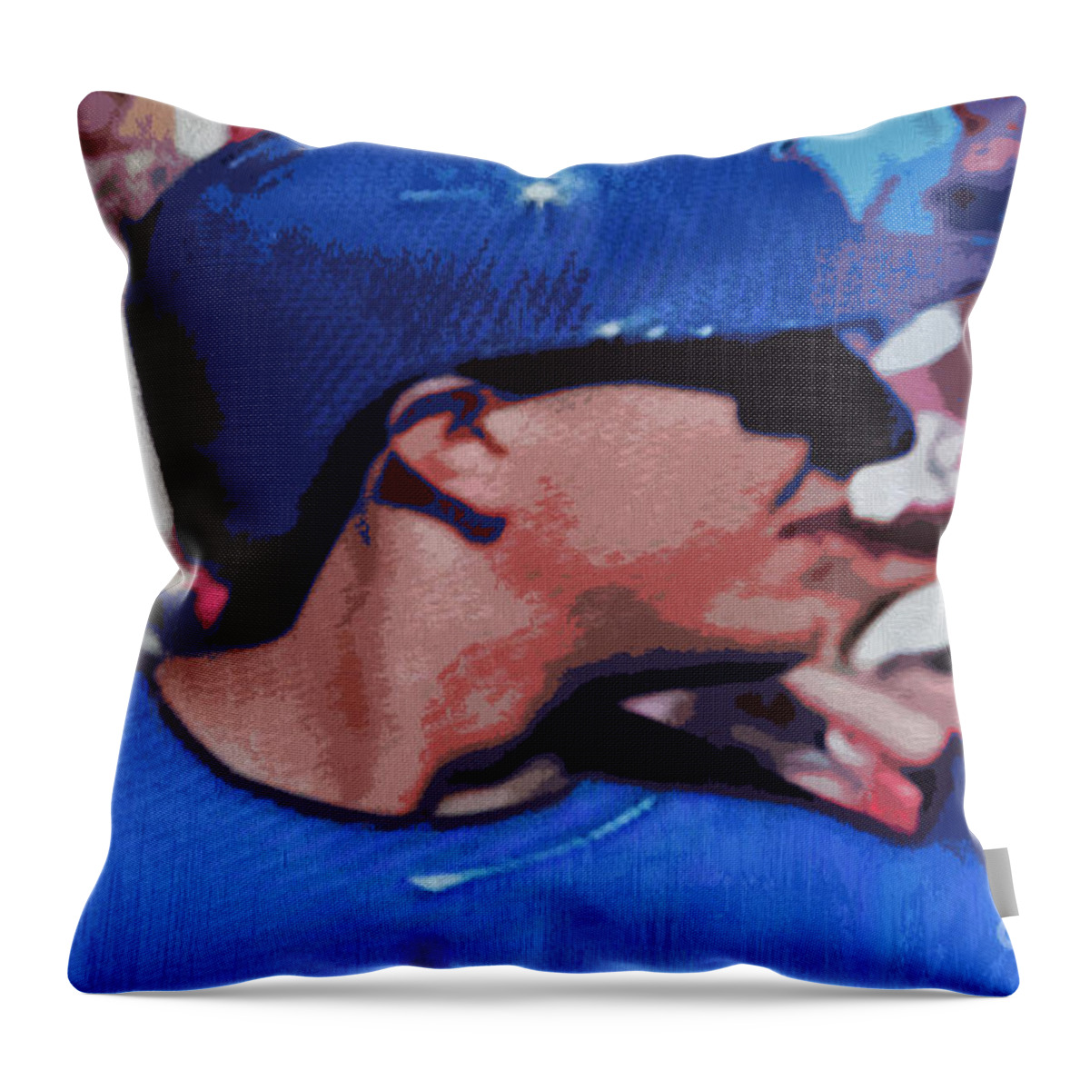 Troy Tulowitzki Throw Pillow featuring the digital art Troy Tulowitzki by Nina Silver