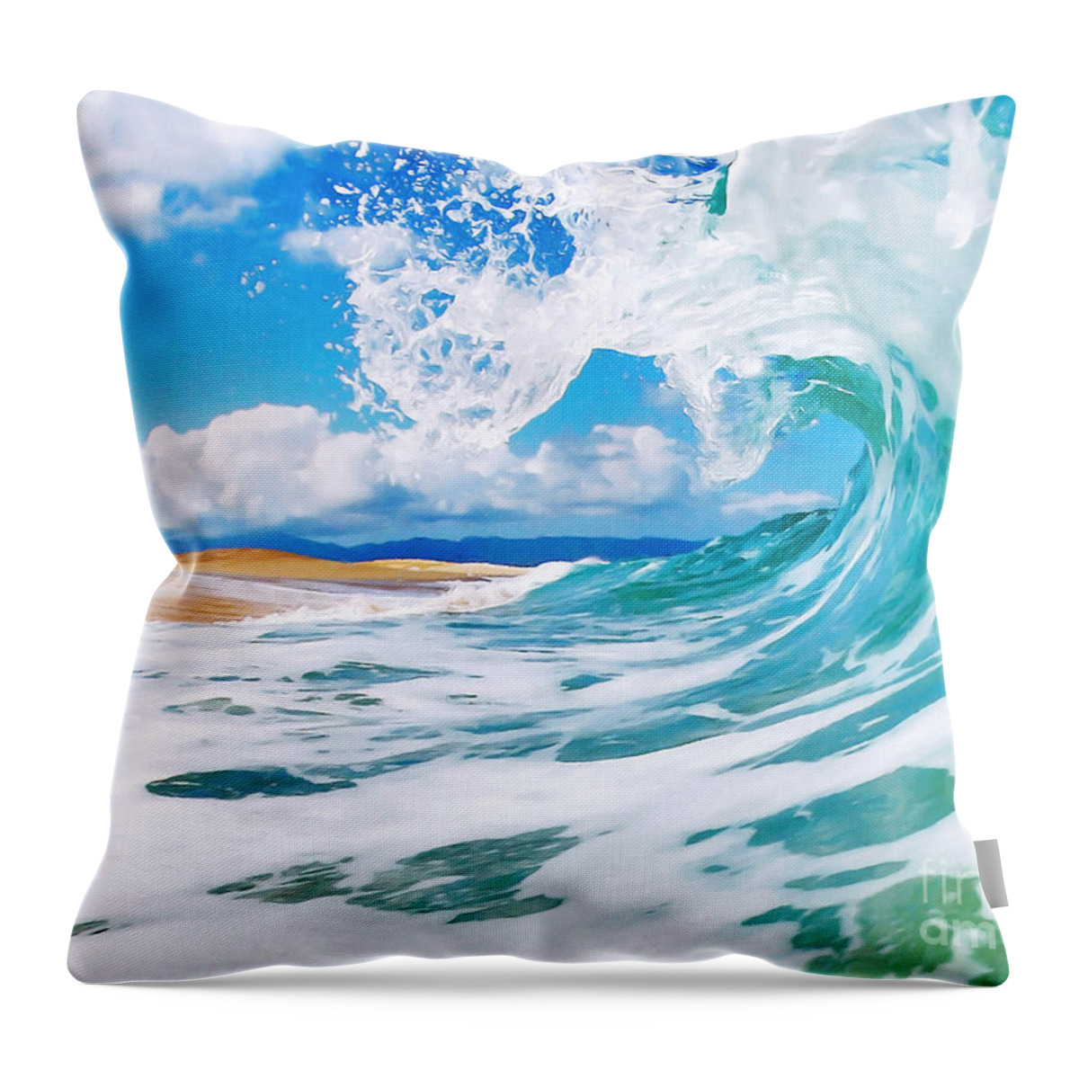 Ocean Throw Pillow featuring the painting True Blue by Paul Topp