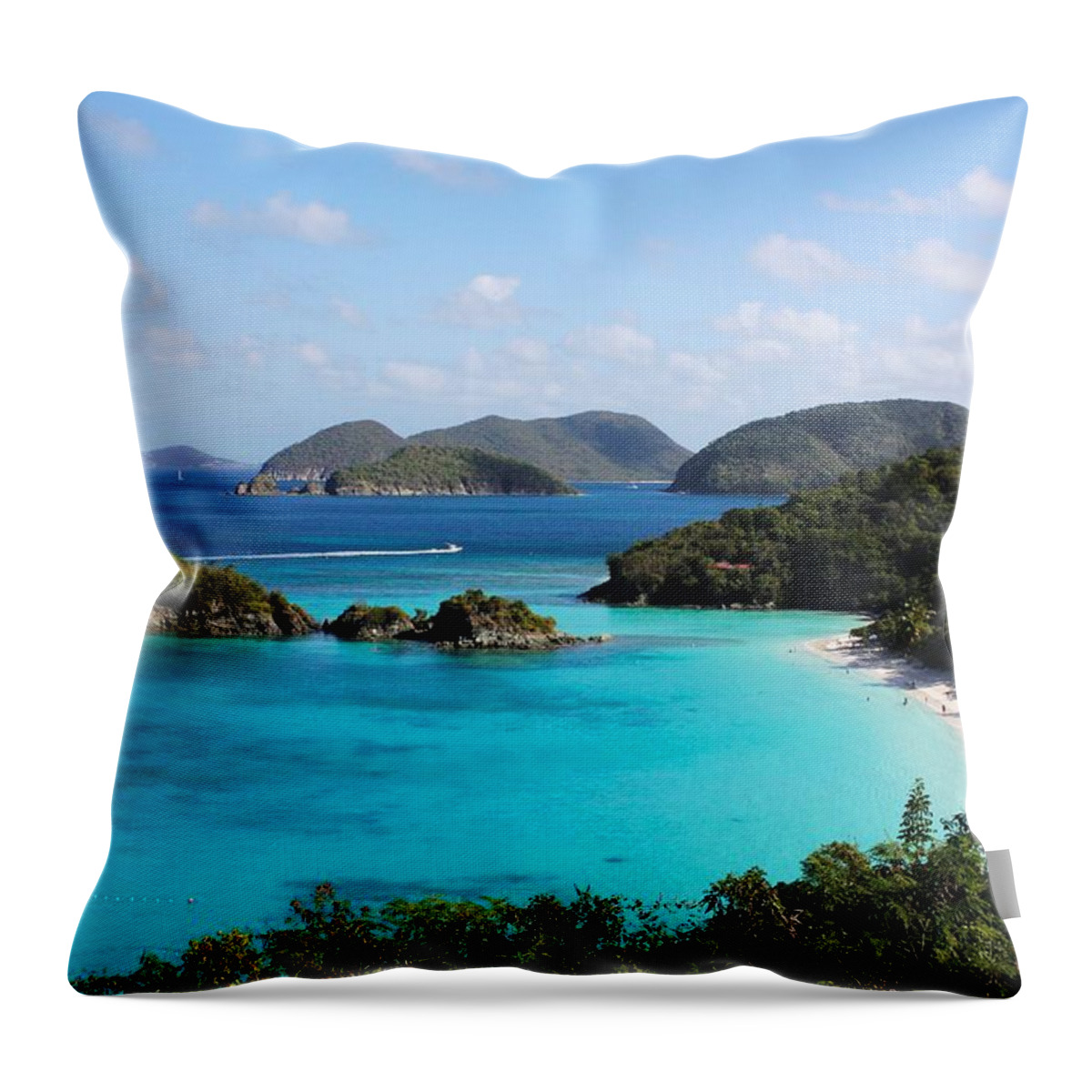 Caribbean Throw Pillow featuring the photograph Trunk Bay, St. John by Sarah Lilja