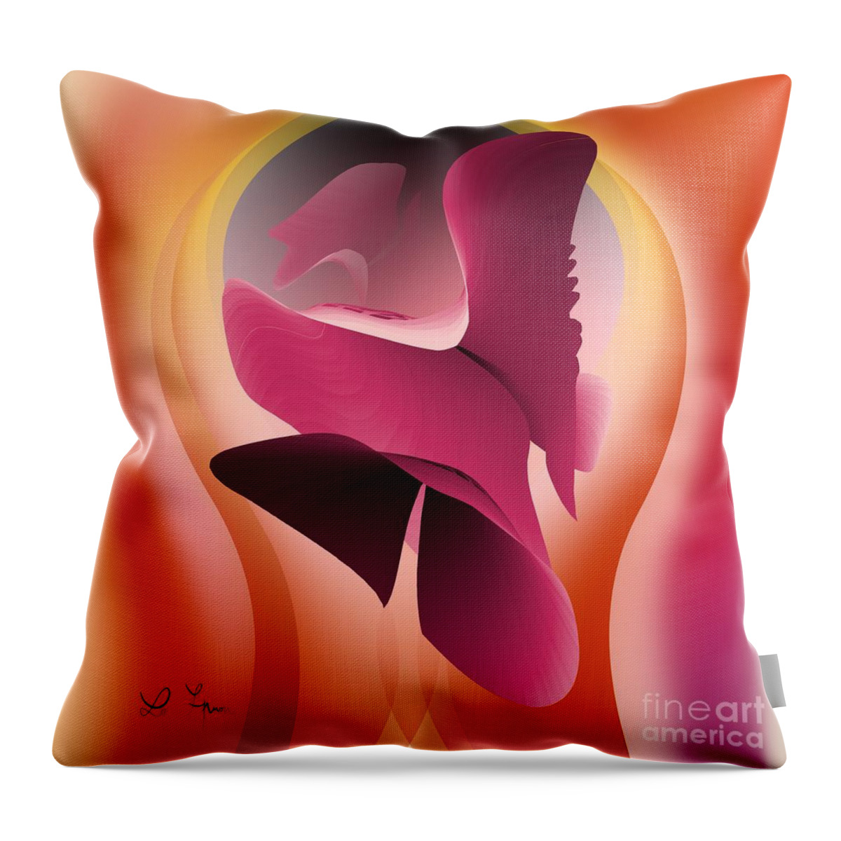 Love Throw Pillow featuring the digital art Try To Catch The Love by Leo Symon