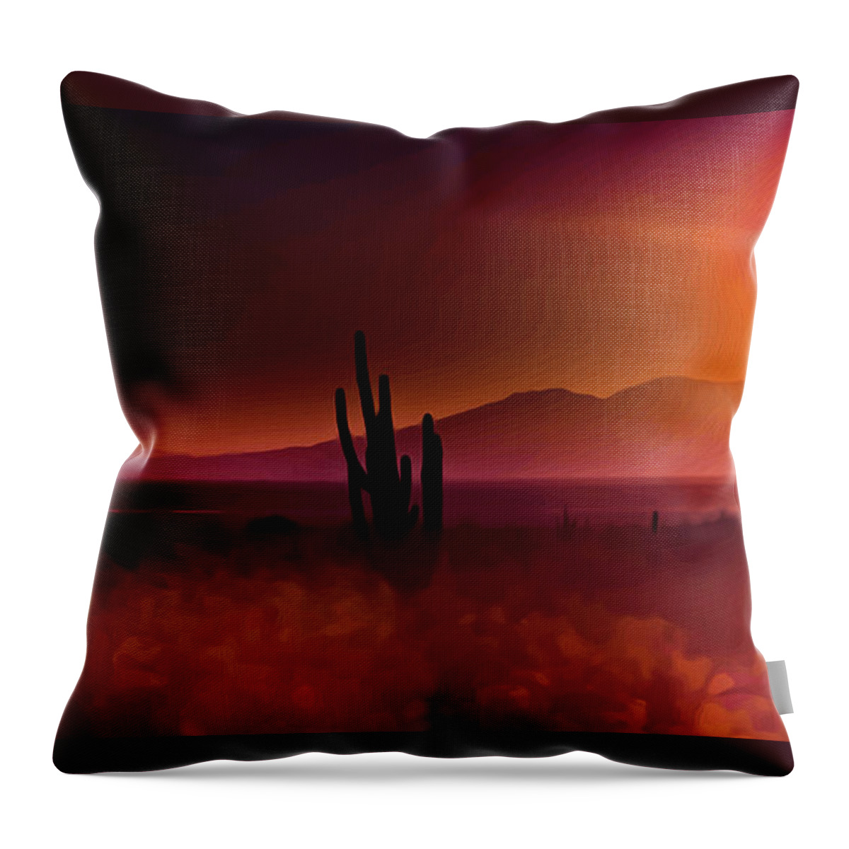 Saguaro Throw Pillow featuring the photograph Tucson Sunrise by Leslie Wells