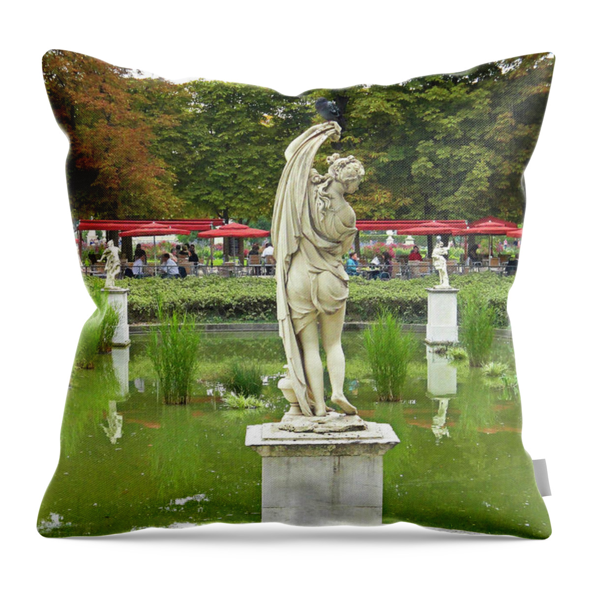 Tuileries Garden Throw Pillow featuring the photograph Tuileries Trollop by Robert Meyers-Lussier