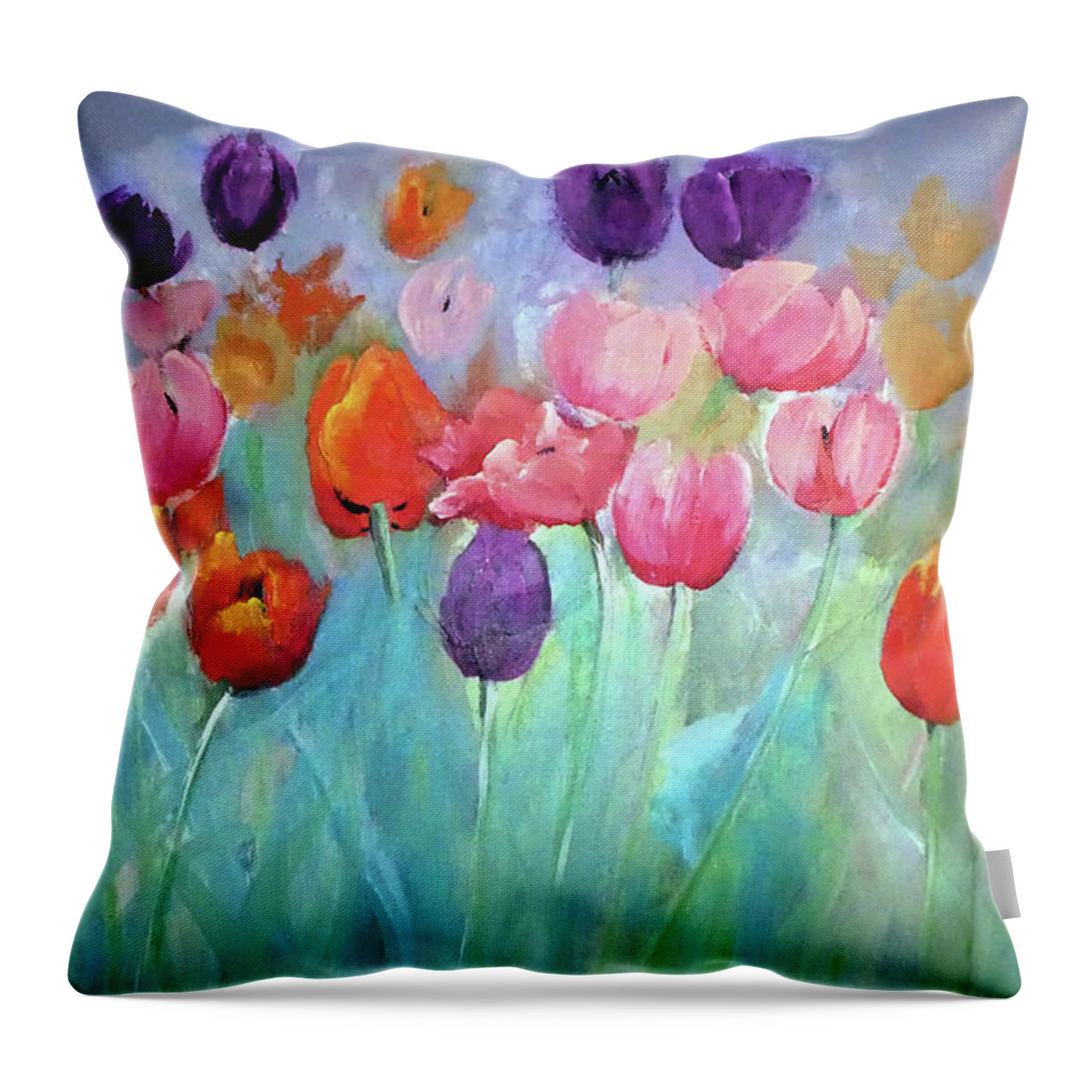 Tulip Throw Pillow featuring the digital art Tulip Timeless By Lisa Kaiser by Lisa Kaiser