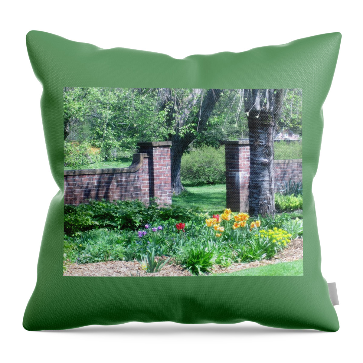 Images Of Glen Magna Farms Throw Pillow featuring the photograph Tulips at Glen Magna Farms by Paul Meinerth