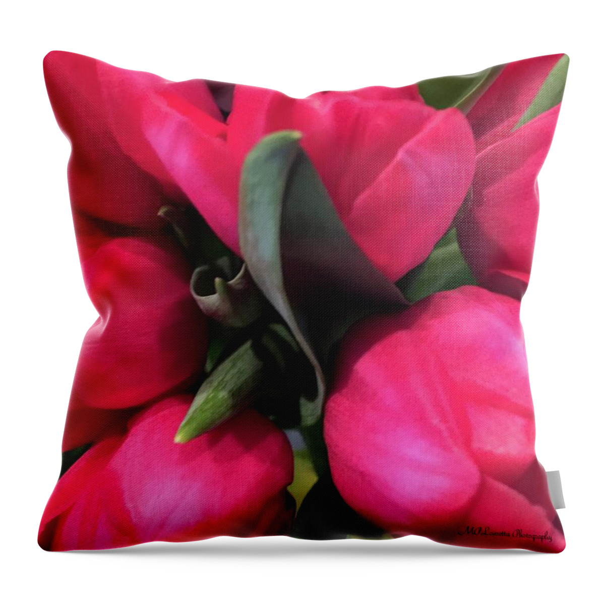 Tulip Throw Pillow featuring the photograph Tulips-Macro by Marian Lonzetta