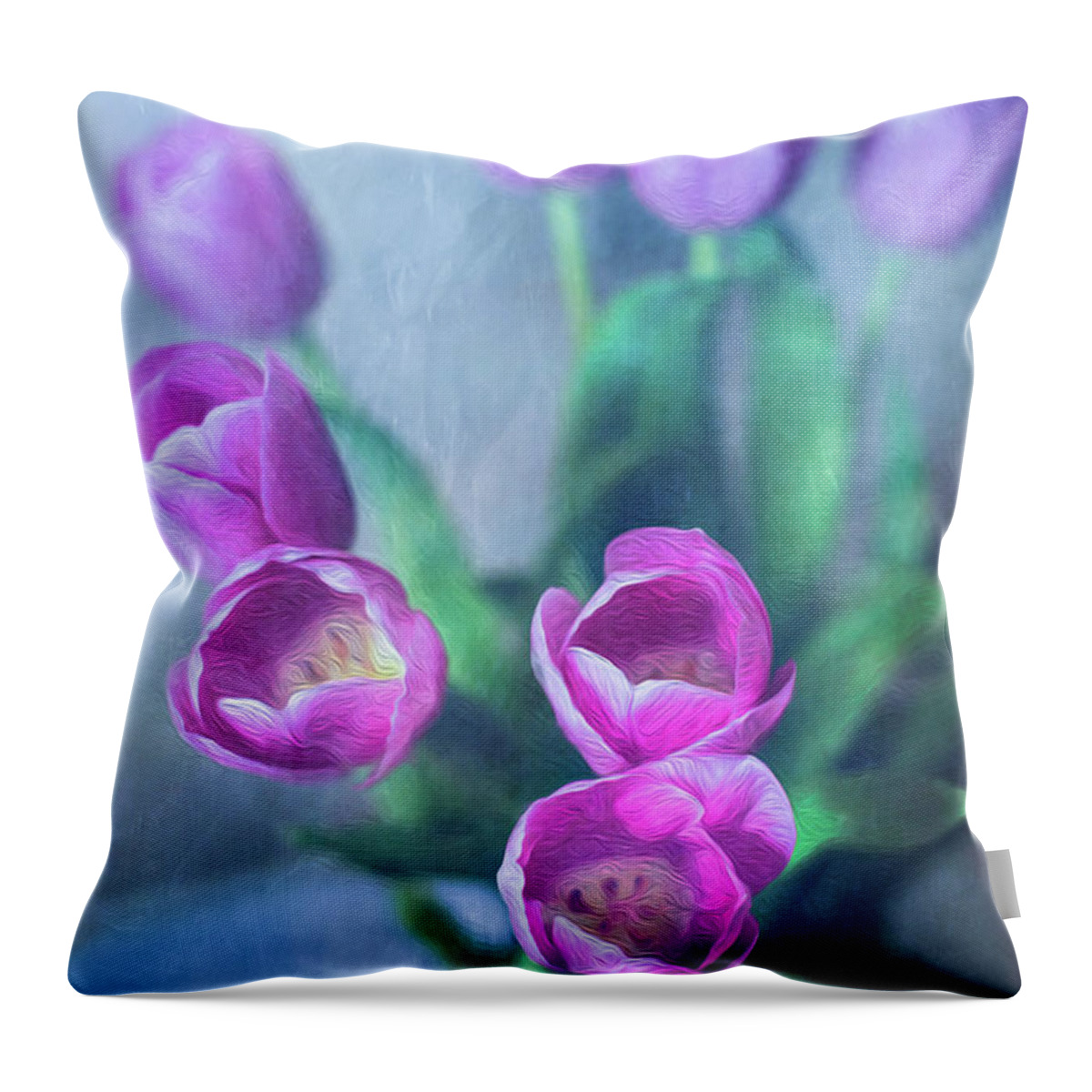 Purple Throw Pillow featuring the photograph Tulips Study #1 by Elvira Pinkhas