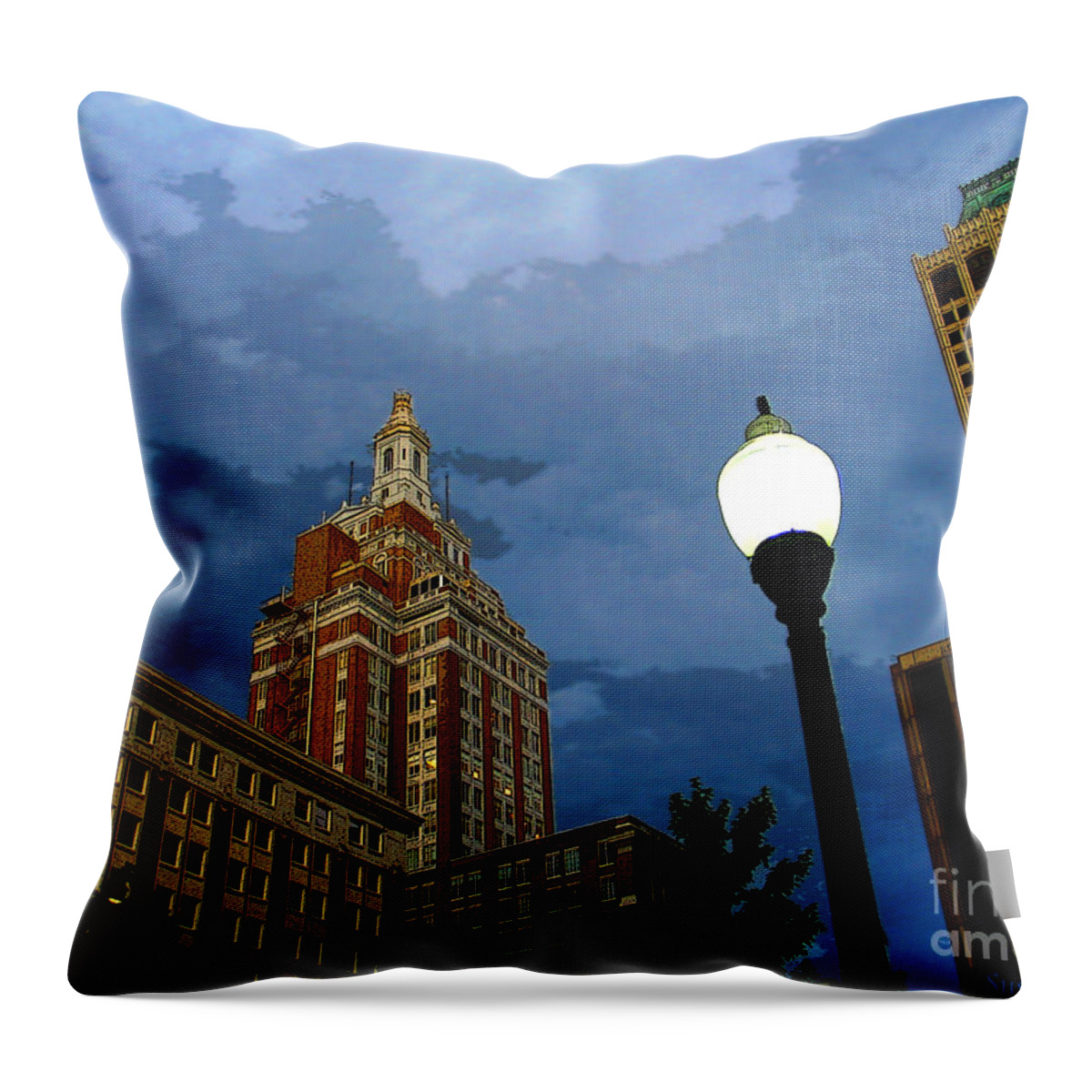 Tulsa Throw Pillow featuring the photograph Tulsa Streetscape by Susan Vineyard