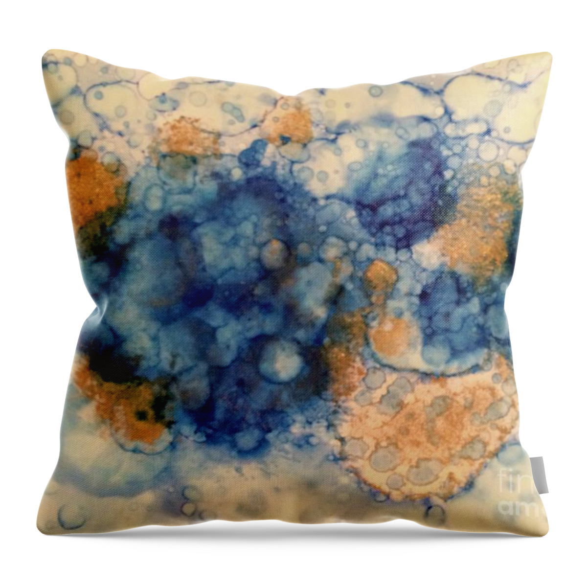 Abstract Throw Pillow featuring the painting Tundra by Denise Tomasura