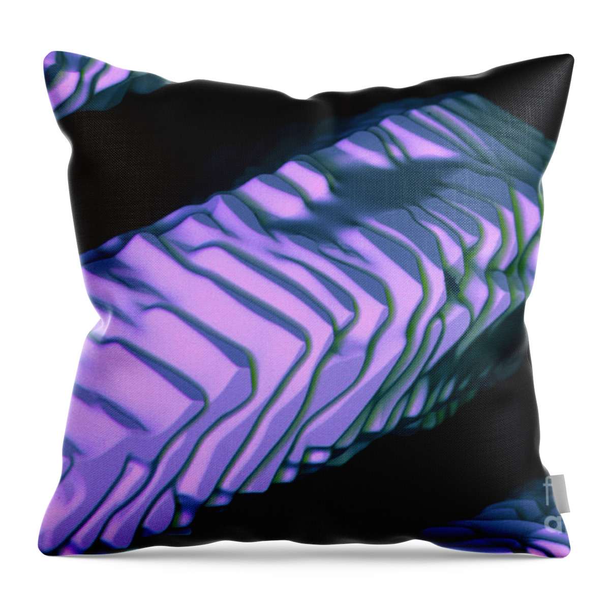 Electricity Throw Pillow featuring the photograph Tungsten Crystals, Sem by Ted Kinsman
