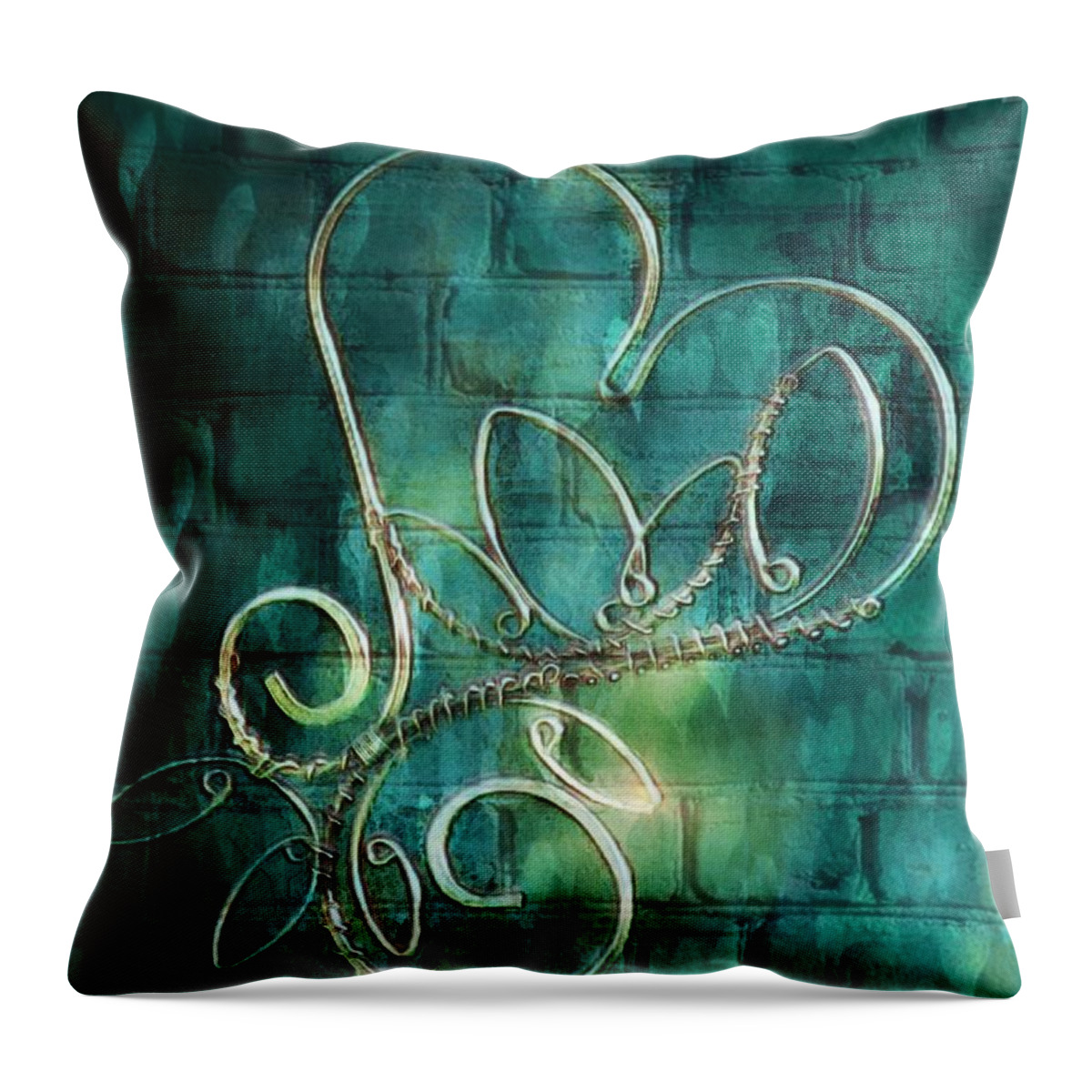 Surreal Heart Throw Pillow featuring the digital art Tunnel Of Love by Pamela Smale Williams