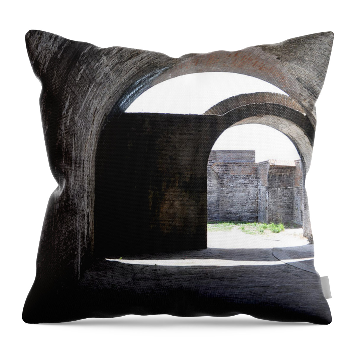 Fort Throw Pillow featuring the photograph Tunnel3 by Anjanette Douglas