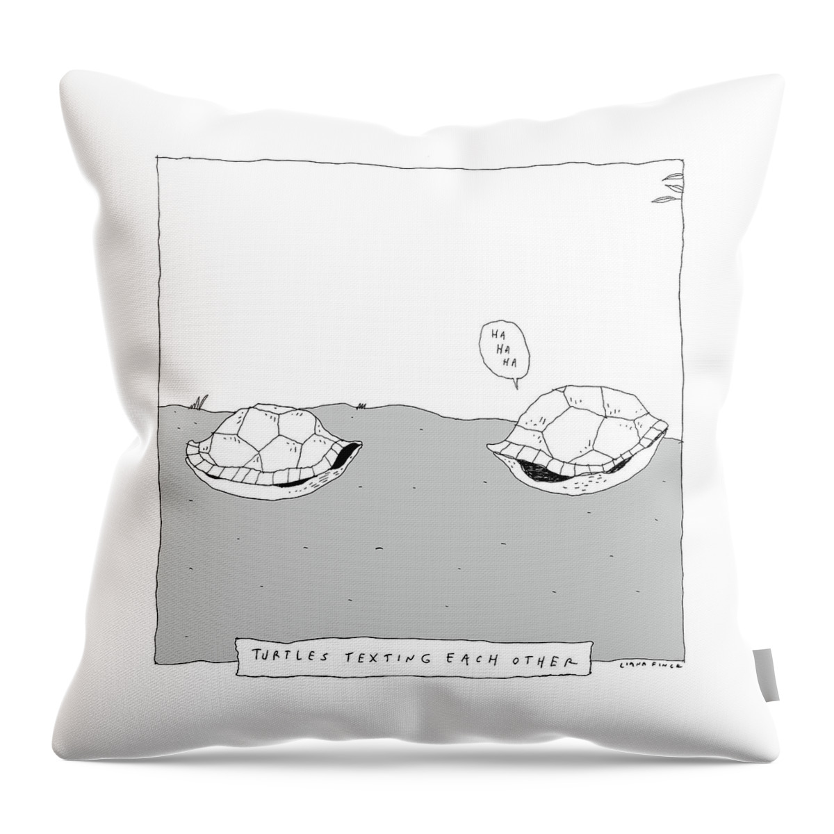 Turtles Texting Each Other Throw Pillow