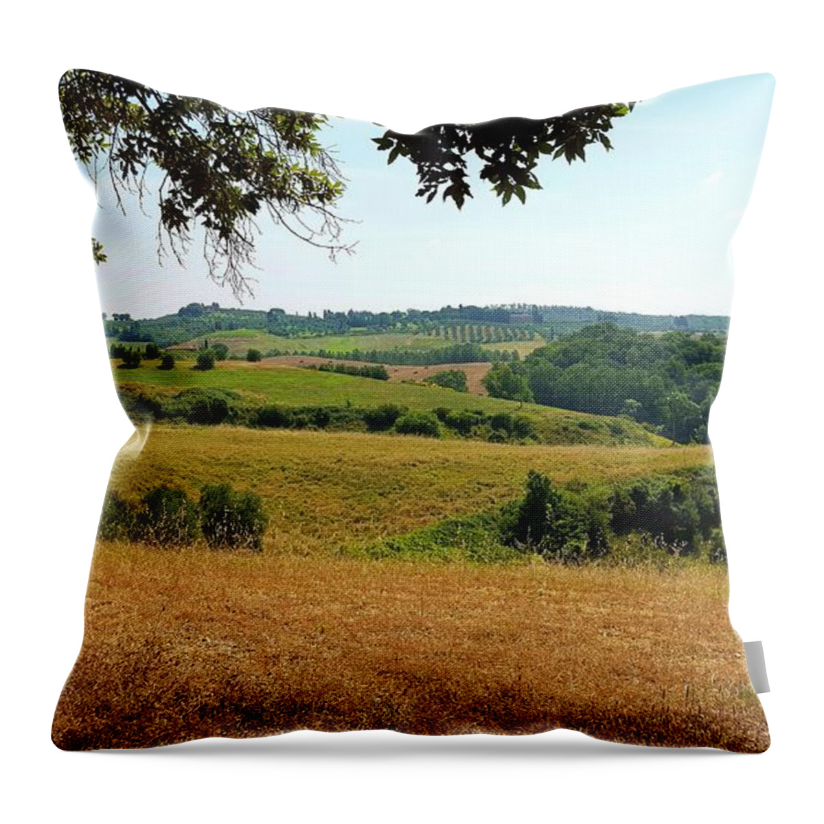 Tuscan Throw Pillow featuring the photograph Tuscan Country by Valentino Visentini
