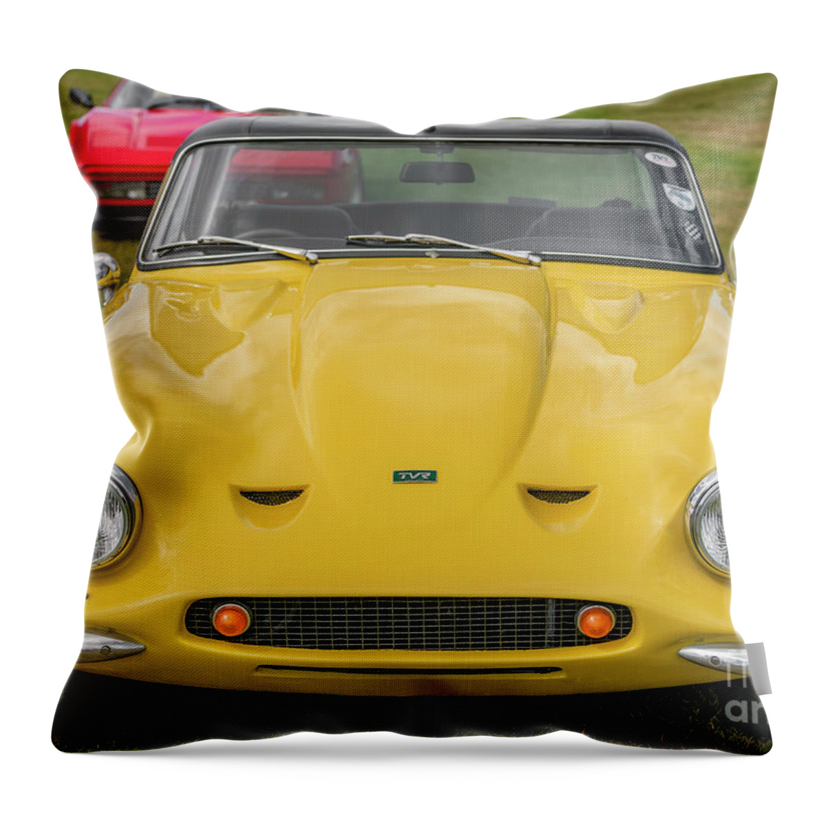Tvr Throw Pillow featuring the photograph TVR Vixen S2 1969 by Adrian Evans