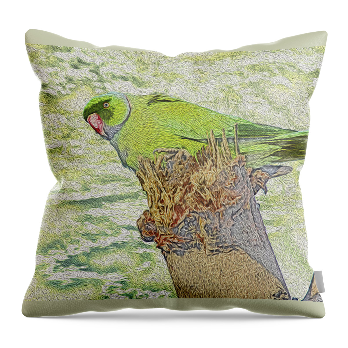 Parakeet Throw Pillow featuring the photograph Tweet Louder by Manjot Singh Sachdeva