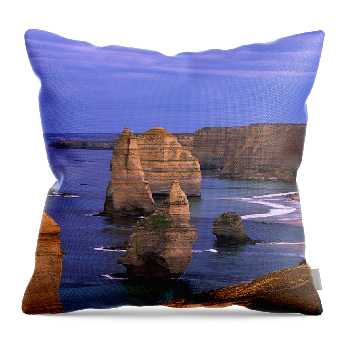 00197868 Throw Pillow featuring the photograph Twelve Apostles, Port Campbell by Konrad Wothe