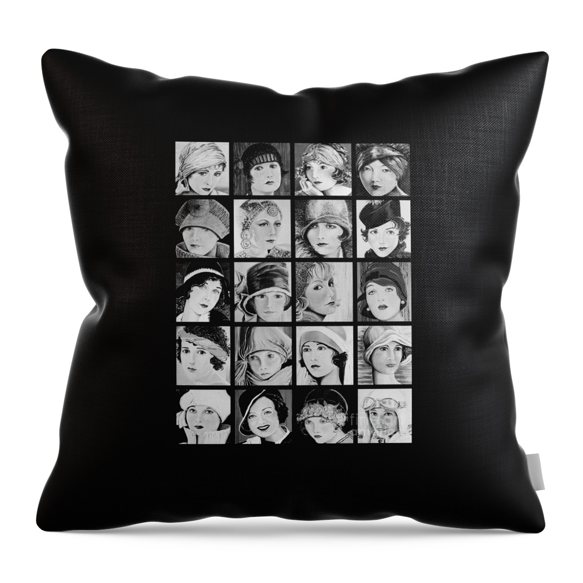 1920s Throw Pillow featuring the painting Twenty Twenties by Barbara Chase