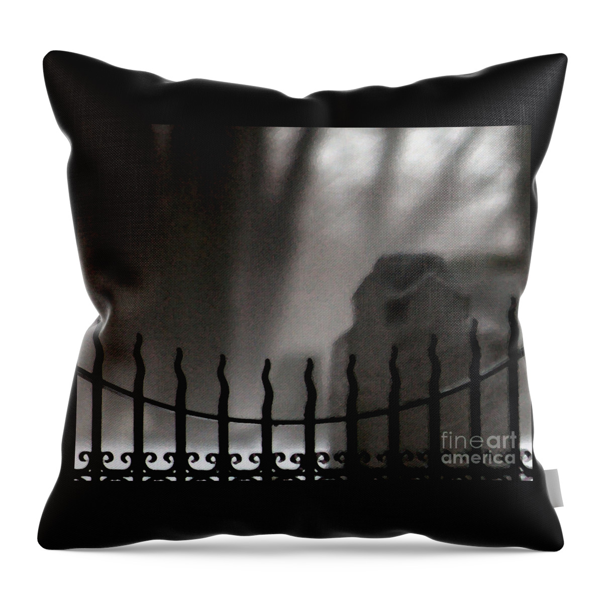 Cemetery Throw Pillow featuring the photograph Twilight Beyond Grace by Linda Shafer