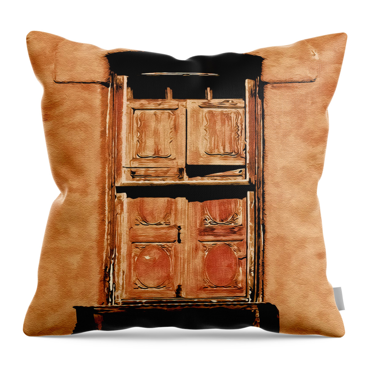 Window Throw Pillow featuring the photograph Twilight on Galisteo by Terry Fiala