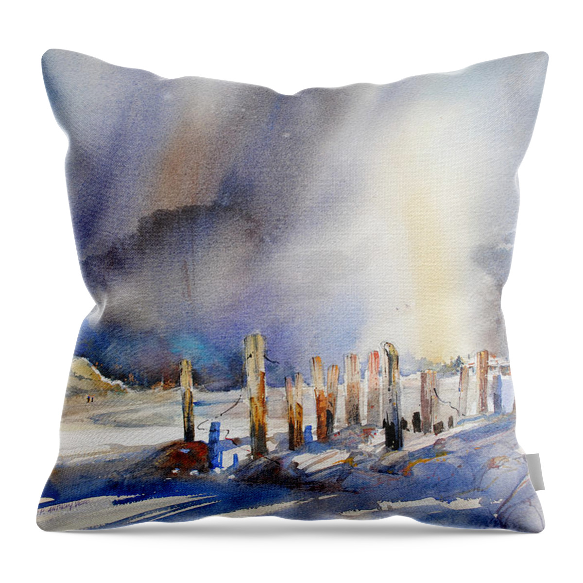 Visco Throw Pillow featuring the painting Twilight Time by P Anthony Visco