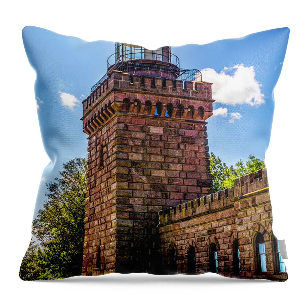 Navesink Throw Pillow featuring the photograph Twin Lights South Tower by Nick Zelinsky Jr