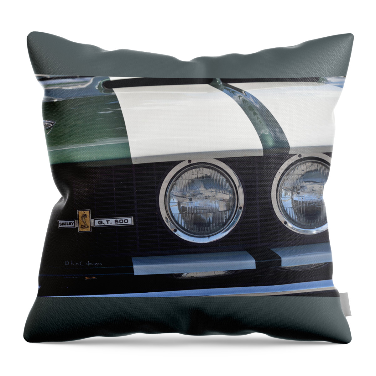 Shelby G.t. 500 Throw Pillow featuring the photograph Twin Lights Twin Stripes by Kae Cheatham