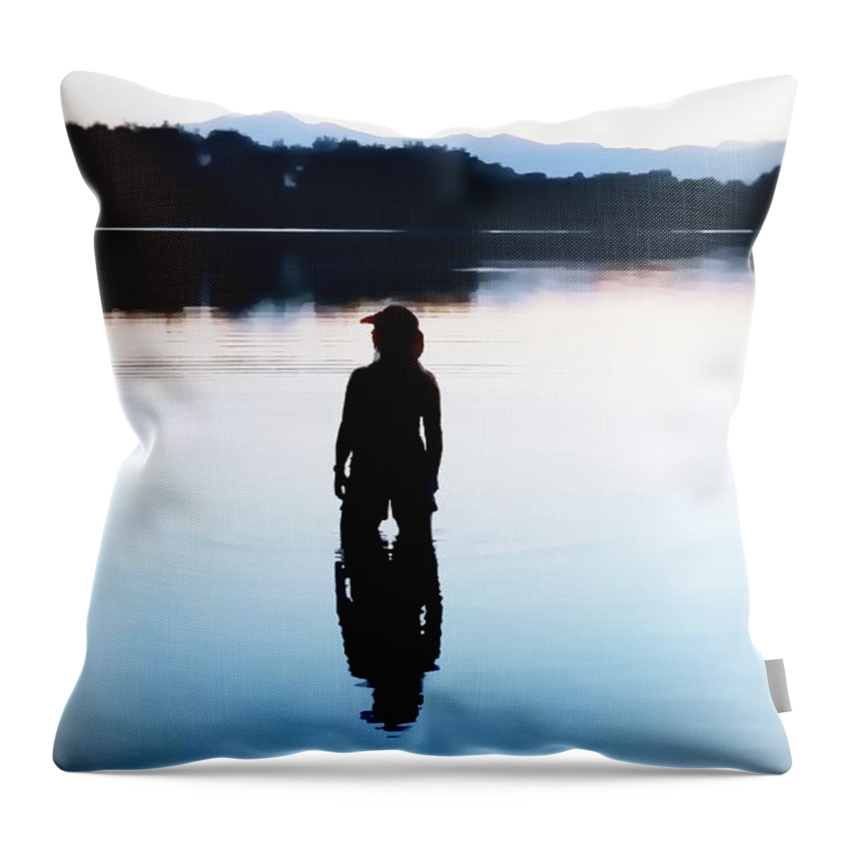Colorado Throw Pillow featuring the photograph Twin Peaks Silhouette by Joseph Hendrix