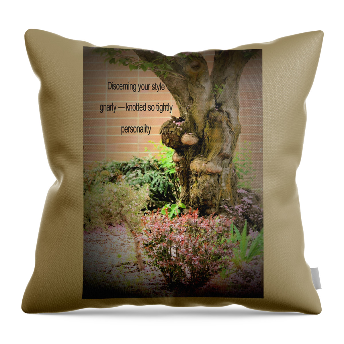 Haiku Throw Pillow featuring the photograph Twisted Beauty by Myrna Migala