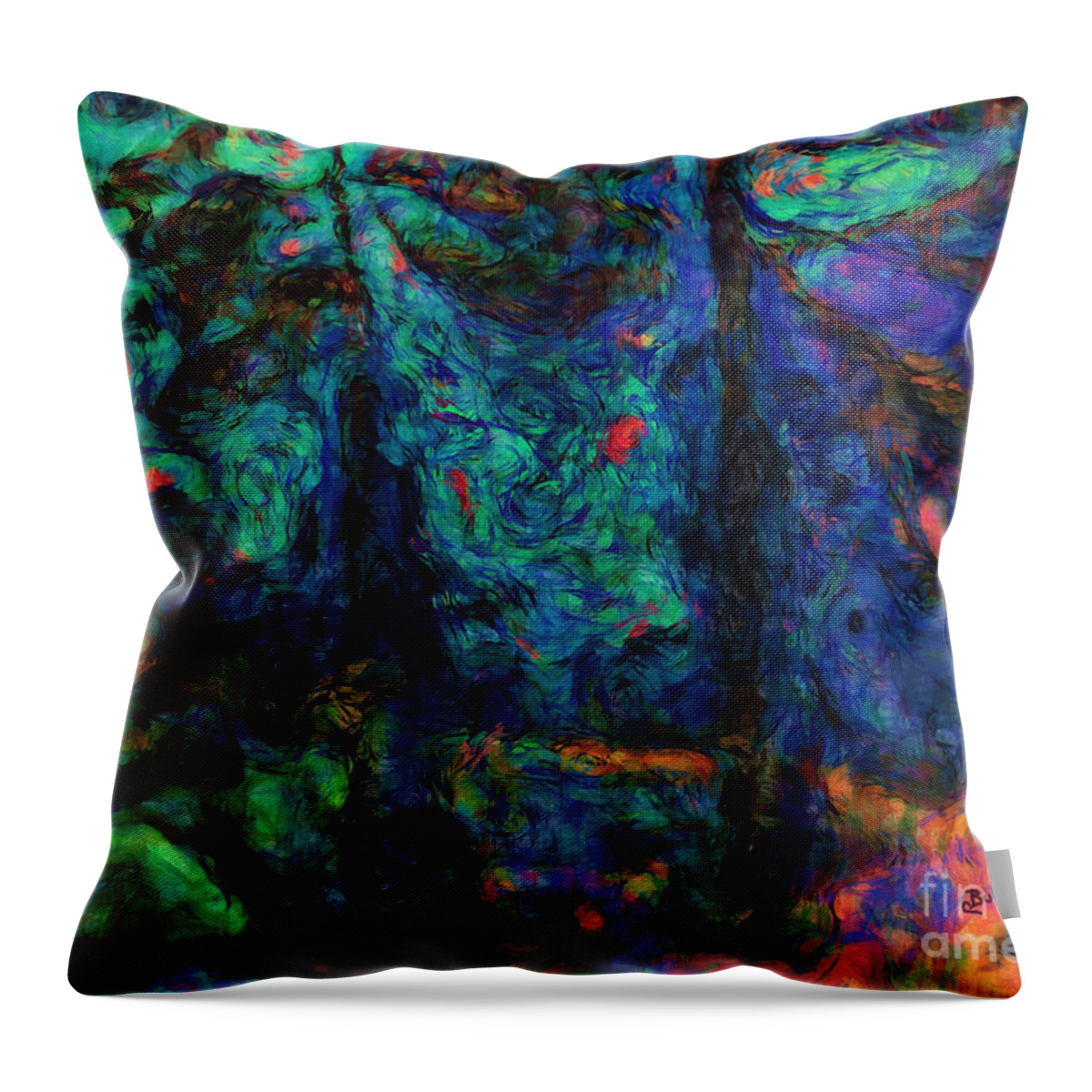 Van Gogh Throw Pillow featuring the painting Twisted Pines by Claire Bull
