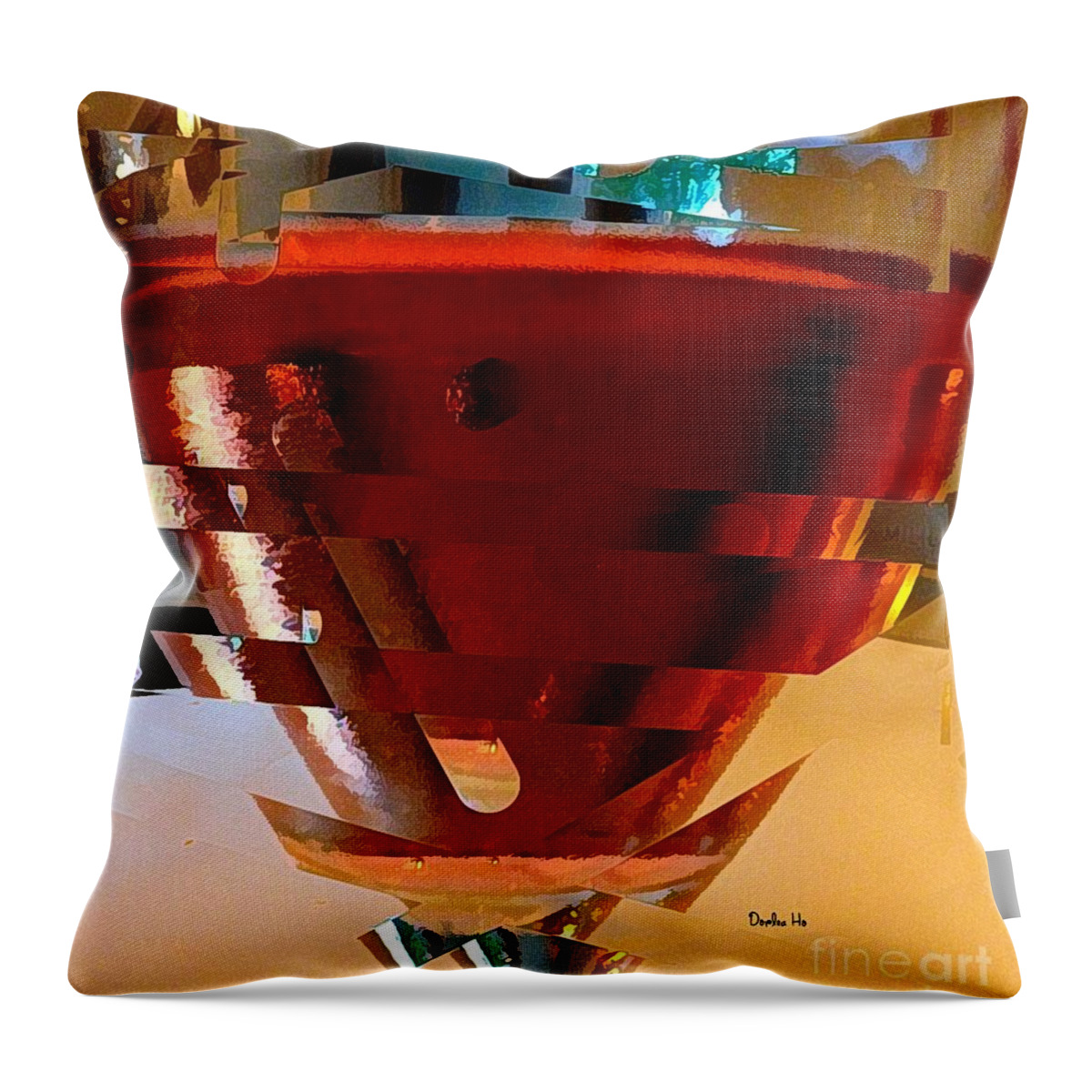Hawaii Throw Pillow featuring the digital art Twisted Wine Glass by Dorlea Ho