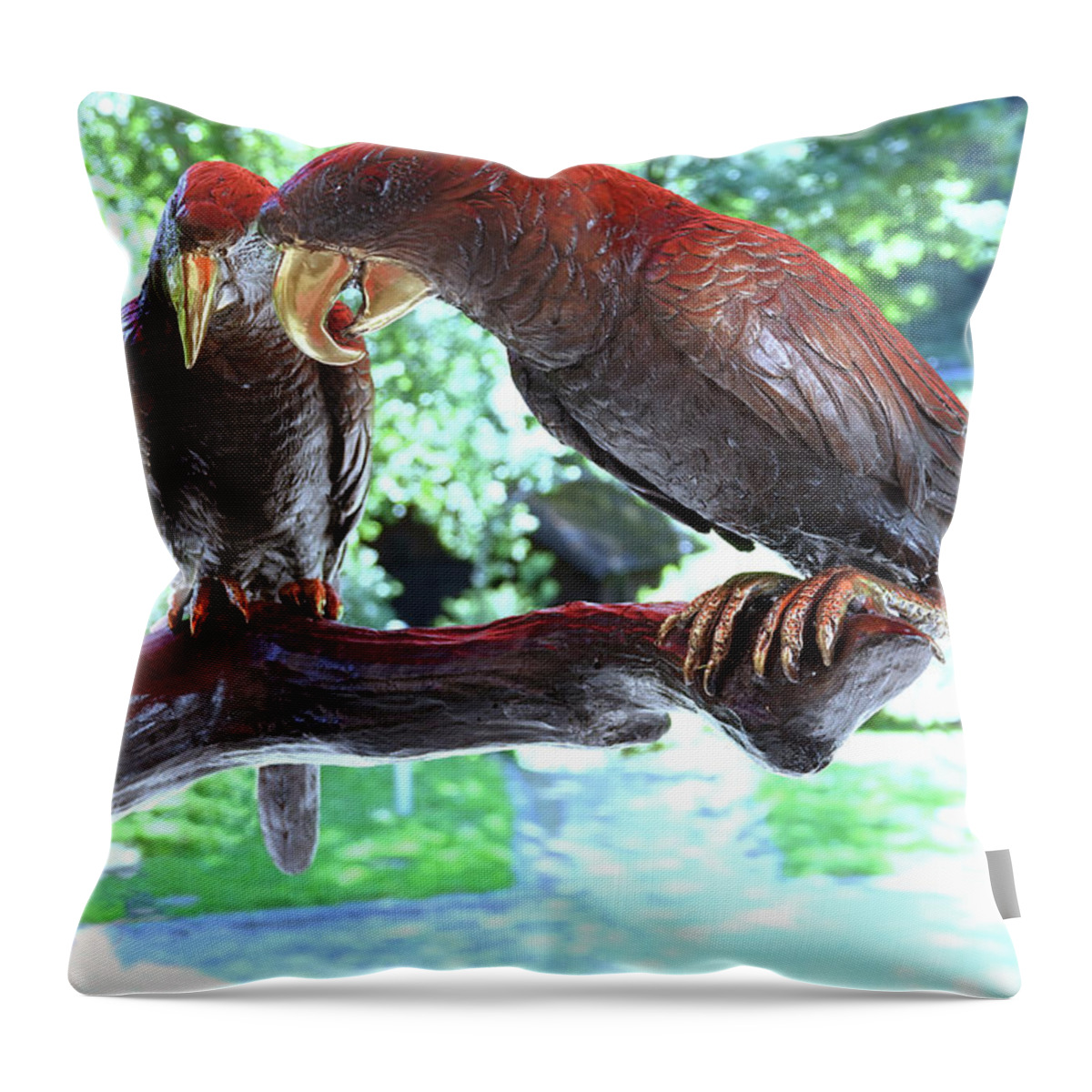 Eagle Throw Pillow featuring the photograph Two Eagles - Ein Adler-Paar by Eva-Maria Di Bella