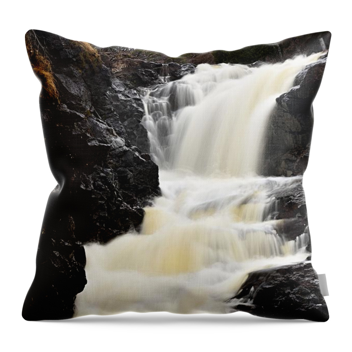 Photography Throw Pillow featuring the photograph Two Island River Waterfall by Larry Ricker