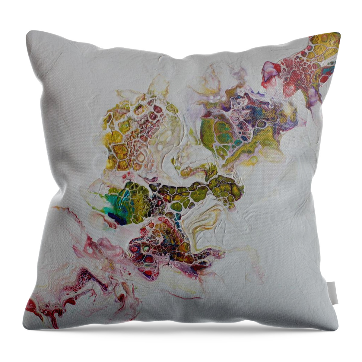 Abstract Throw Pillow featuring the painting Magic Dragon by Jo Smoley