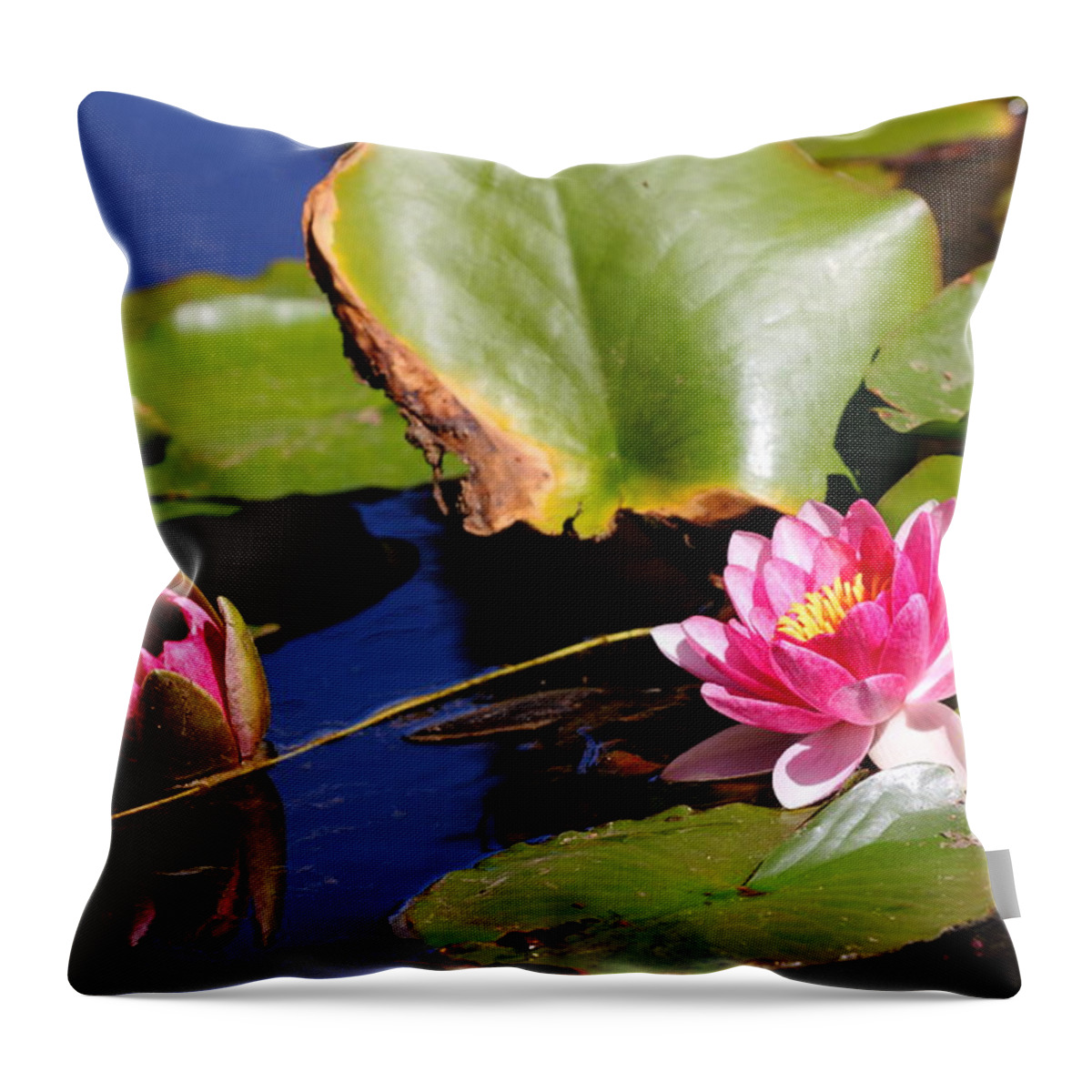 Lilies Throw Pillow featuring the photograph Two Lilies by Richard Patmore