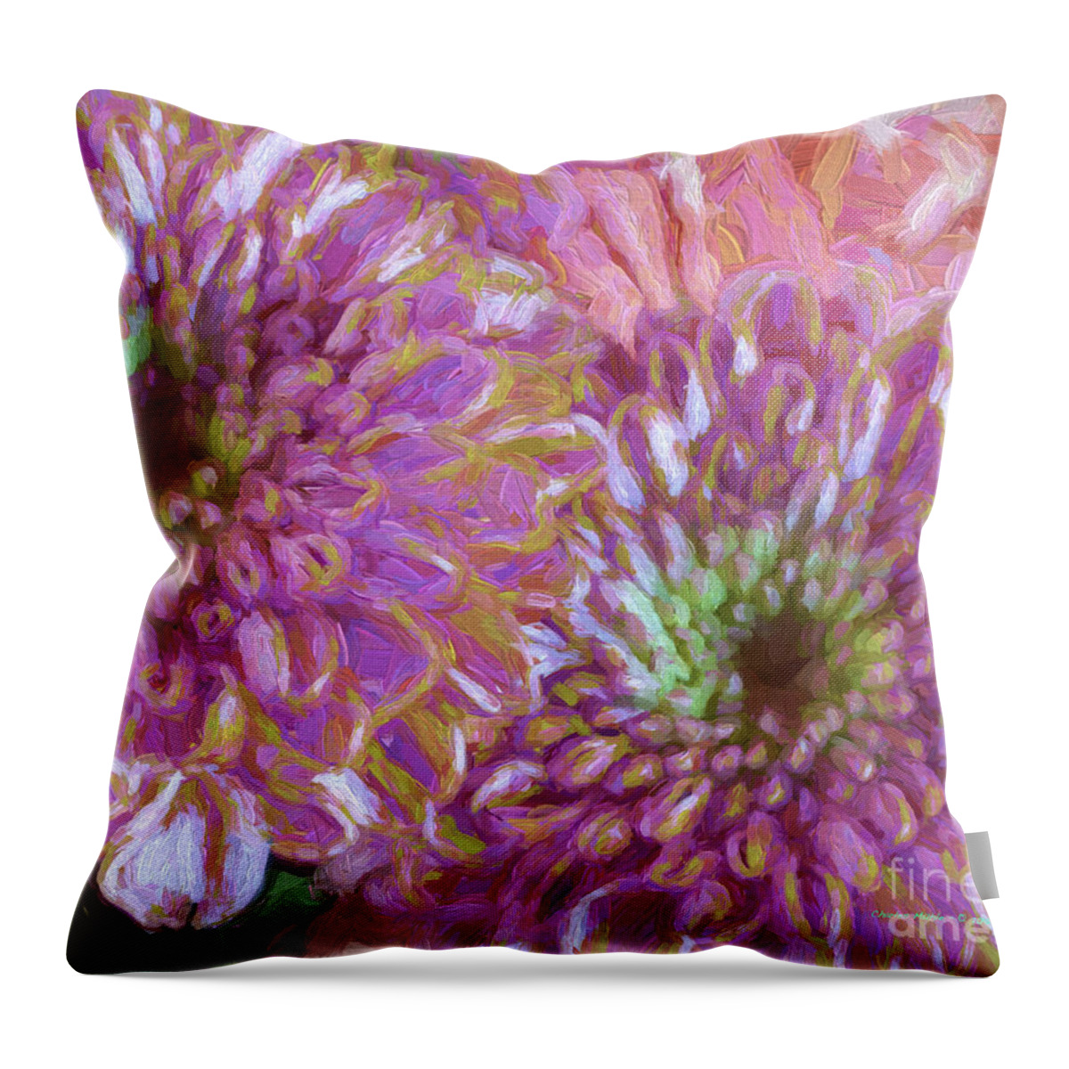Santafe Throw Pillow featuring the painting Two Mums by Charles Muhle